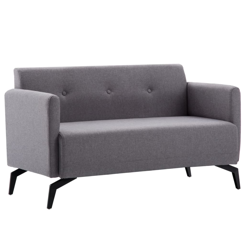 vidaXL 2-osobowa sofa tapicerowana tkaniną, 115x60x67 cm, jasnoszara
