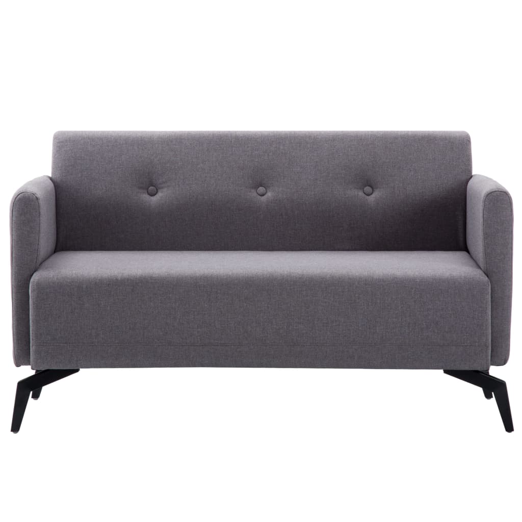 vidaXL 2-osobowa sofa tapicerowana tkaniną, 115x60x67 cm, jasnoszara