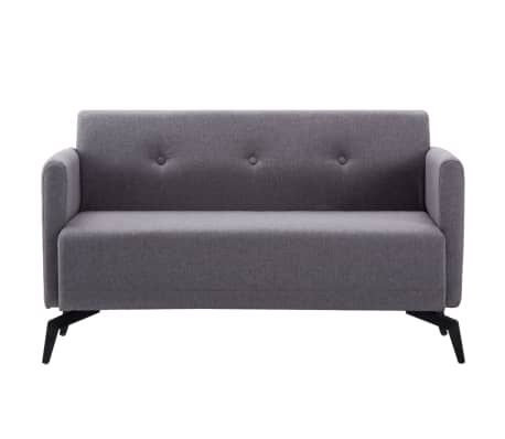 vidaXL 2-osobowa sofa tapicerowana tkaniną, 115x60x67 cm, jasnoszara