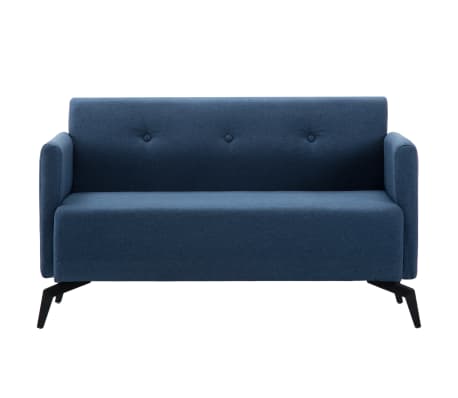 vidaXL Dvivietė sofa, audinio apmušalas, 115x60x67cm, mėlyna