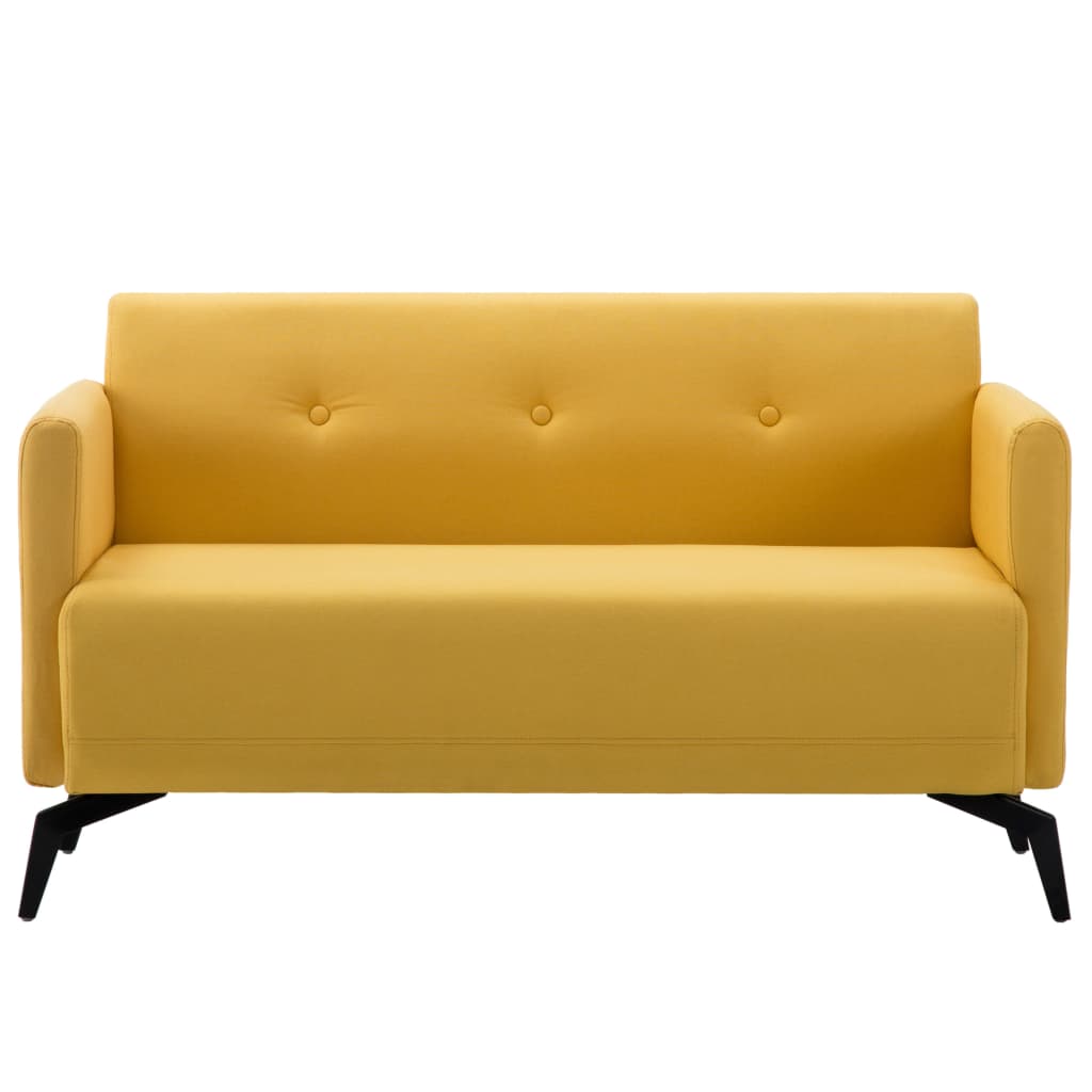 vidaXL Sofá de 2 lugares estofos de tecido 115x60x67 cm amarelo