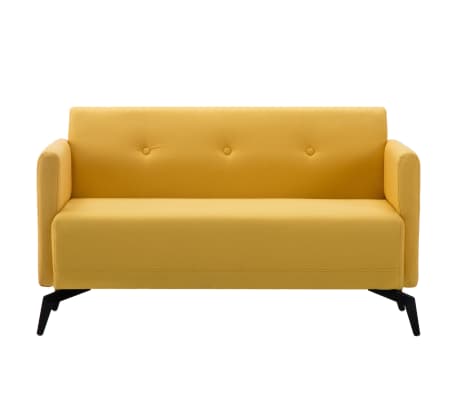 vidaXL 2-Sitzer-Sofa Stoff 115x60x67 cm Gelb