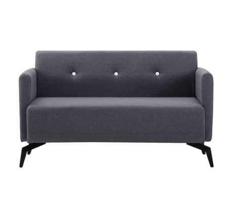 vidaXL 2-Seater Sofa Fabric Upholstery 115x60x67 cm Dark Grey