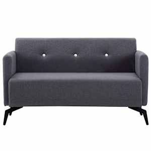 vidaXL 2-Seater Sofa Fabric Upholstery 115x60x67 cm Dark Grey