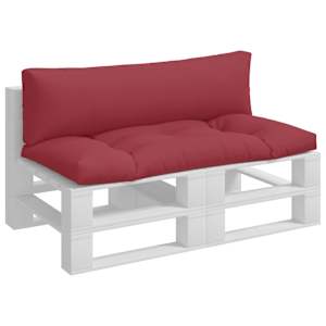 vidaXL Pallet Cushion Set of 2 Red 100% polyester
