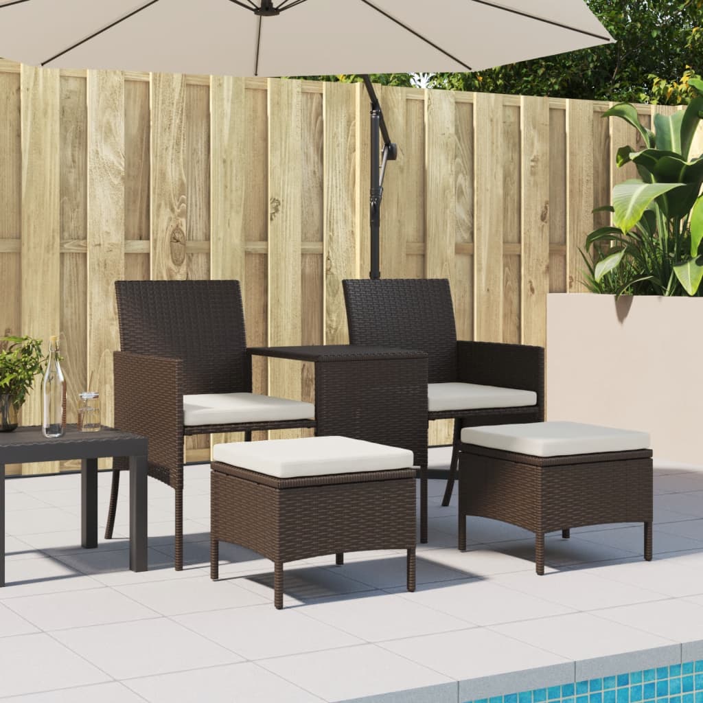 VidaXL - vidaXL Loungeset poly rattan bruin en wit 7-delig