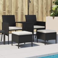 vidaXL Loungeset poly rattan zwart en