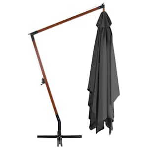 Boční zahradní slunečník s dřevěnou tyčí 400x300 cm antracitový - obrázek 3