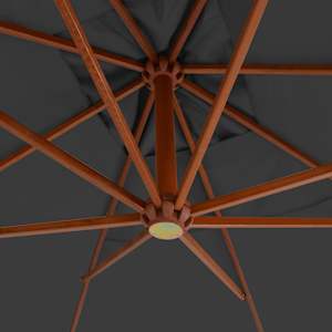 Boční zahradní slunečník s dřevěnou tyčí 400x300 cm antracitový - obrázek 4
