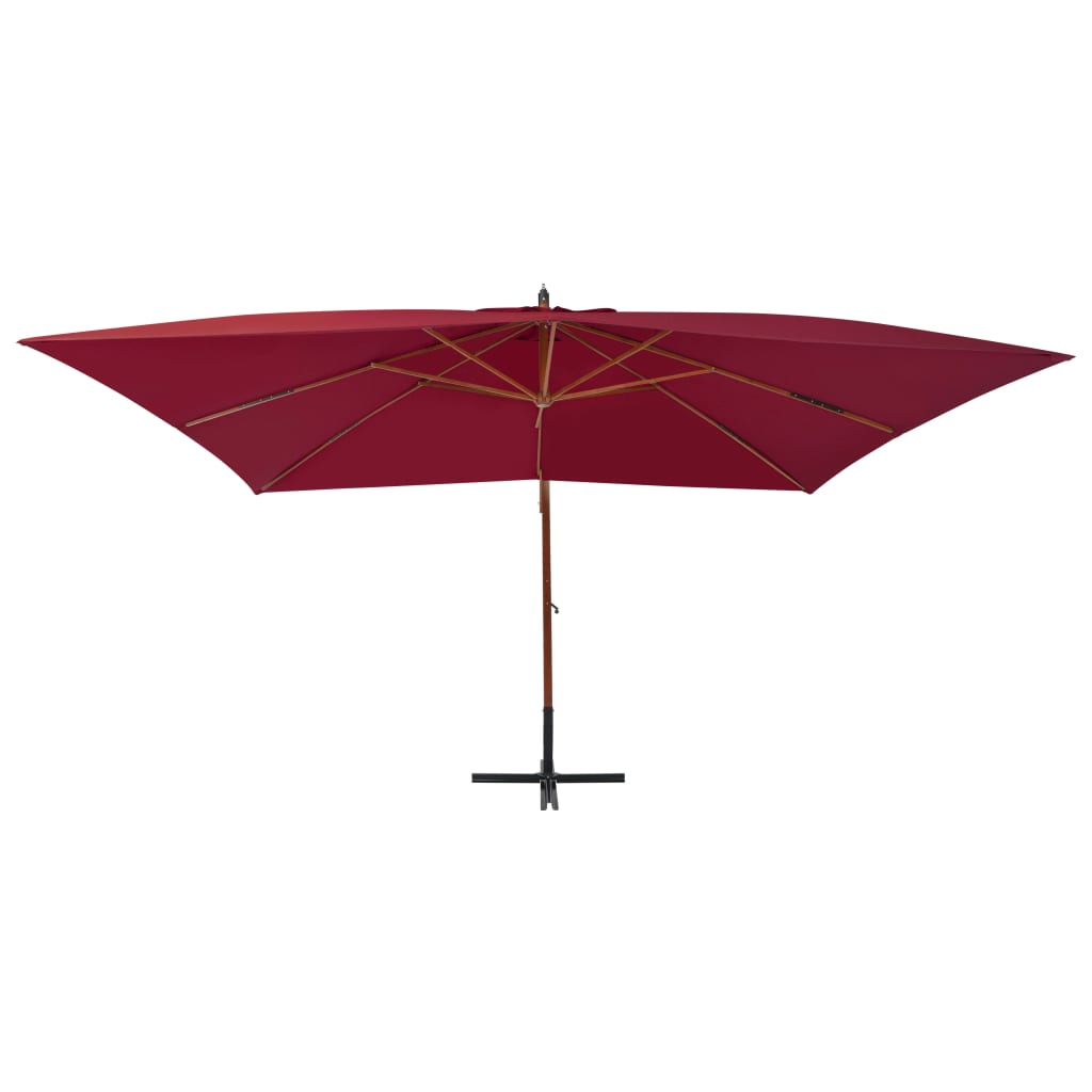 Bordói vörös konzolos napernyő farúddal 400 x 300 cm 