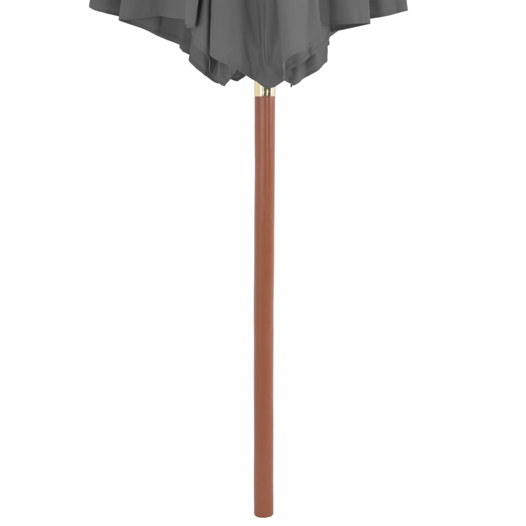 Antracitszürke kültéri napernyő farúddal, 300 cm átmérőjű 