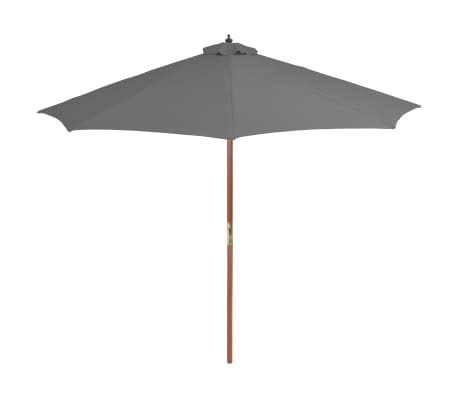 vidaXL Parasol met houten paal 300 cm antraciet