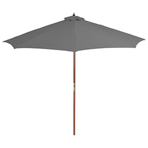 vidaXL Parasol met houten paal 300 cm antraciet