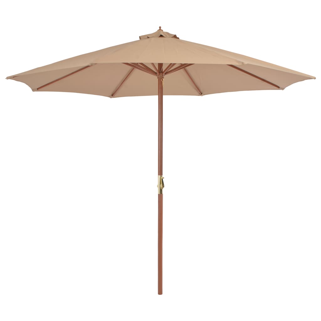 vidaXL Umbrelă soare de exterior, stâlp metalic, 300 cm, gri taupe