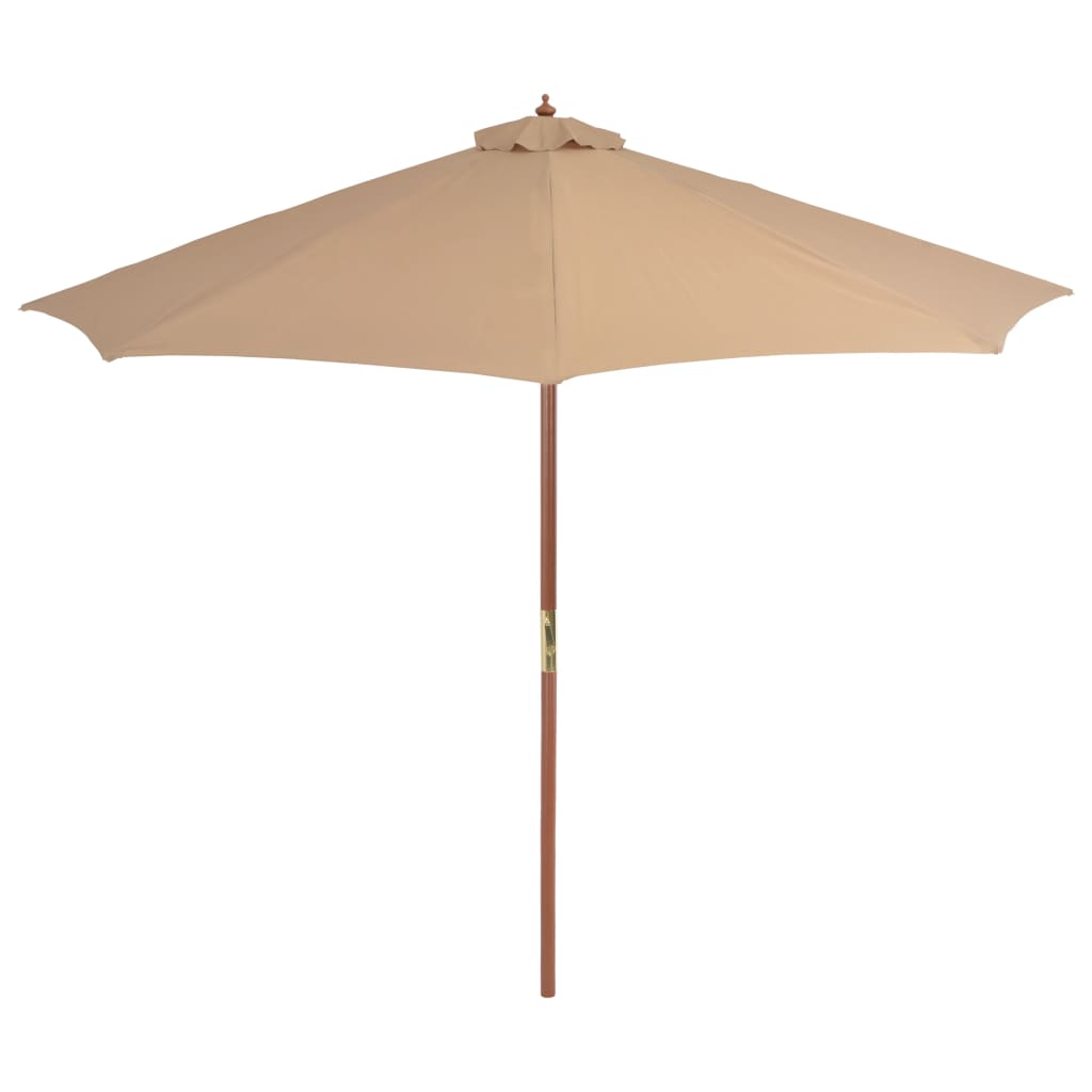 vidaXL Umbrelă soare de exterior, stâlp metalic, 300 cm, gri taupe