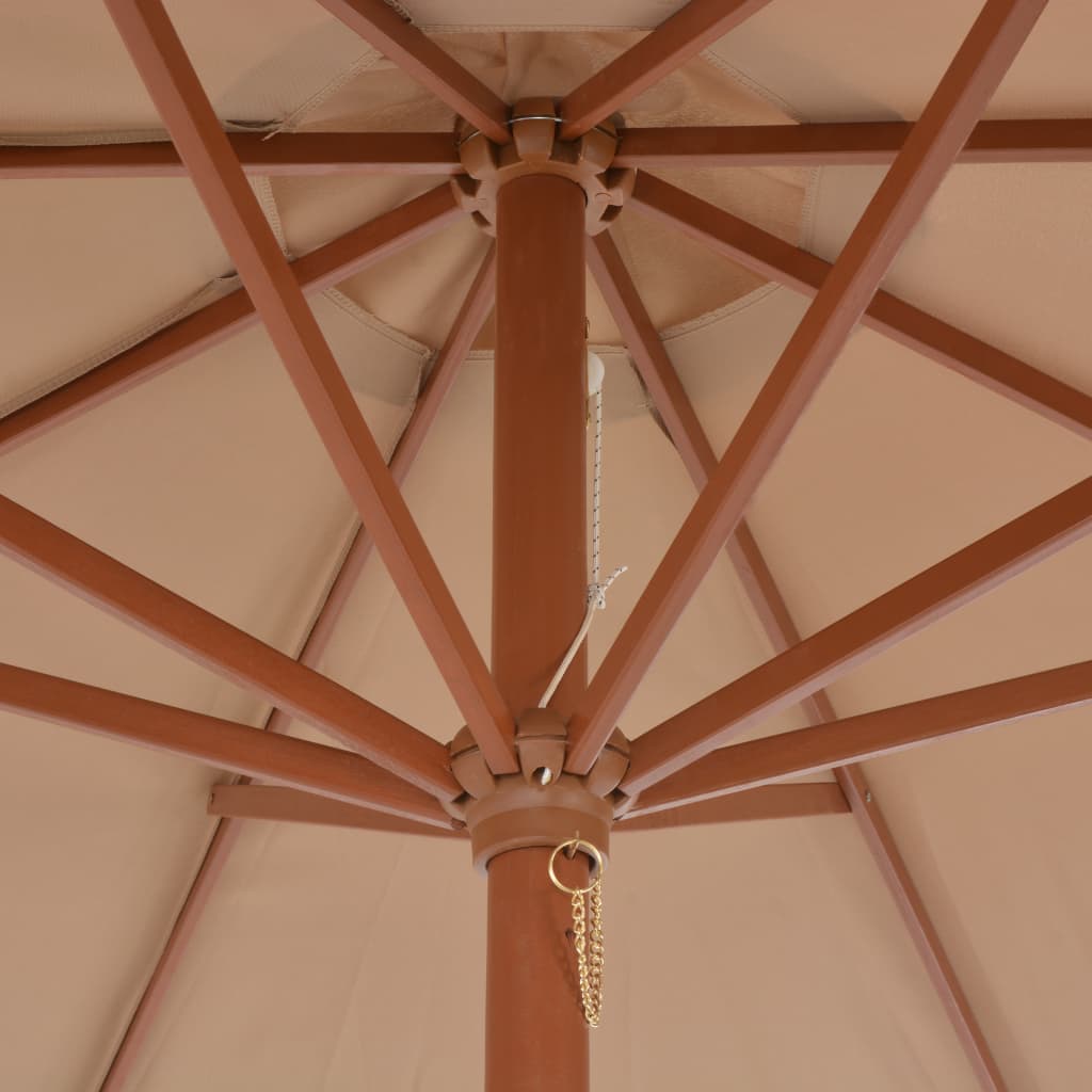 Sonnenschirm mit Holz-Mast 300 cm Taupe | Stepinfit.de