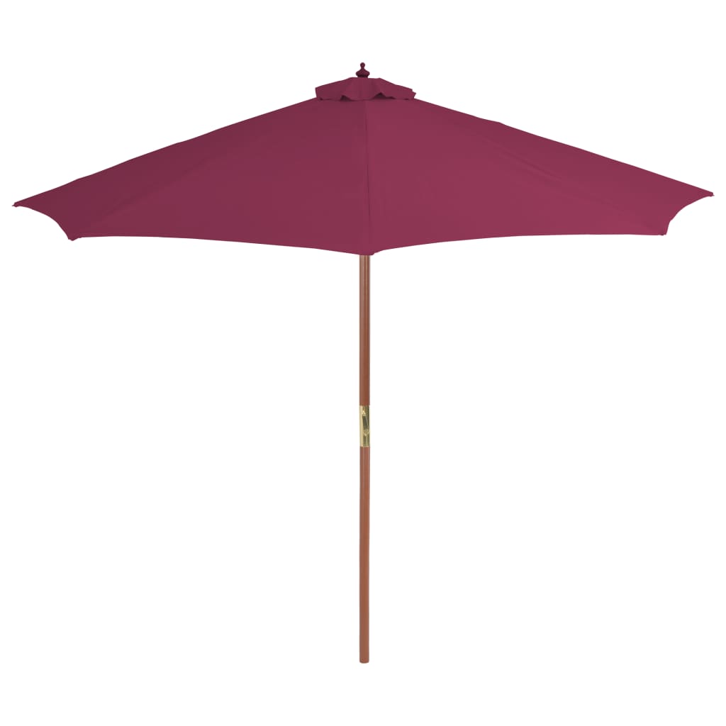 

vidaXL Parasol met houten paal 300 cm bordeauxrood