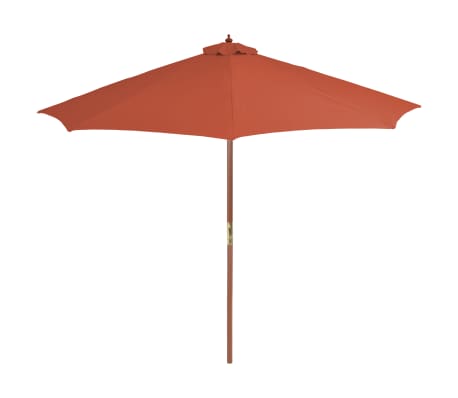 vidaXL Ομπρέλα Κήπου Τερακότα 300 εκ. με Ξύλινο Ιστό