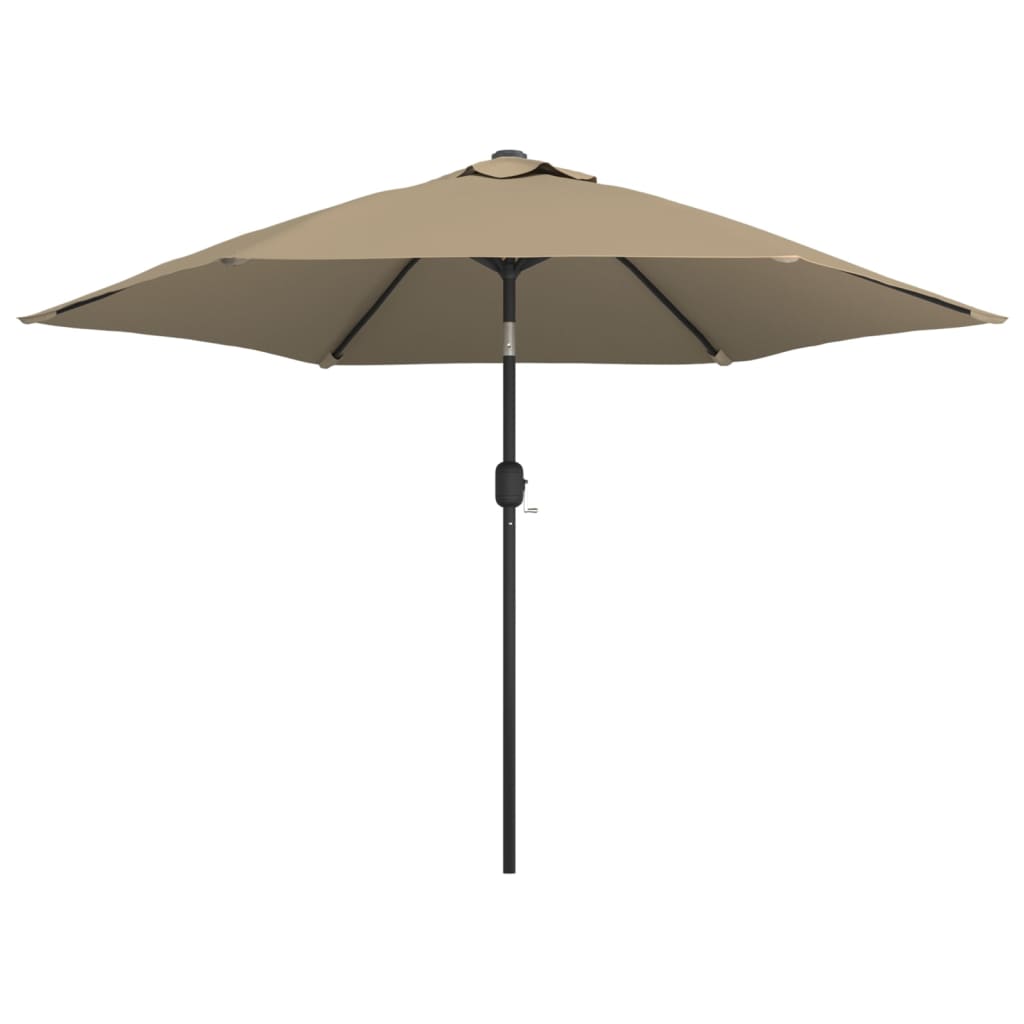 Tópszínű kültéri napernyő fémrúddal, 300 cm átmérőjű 
