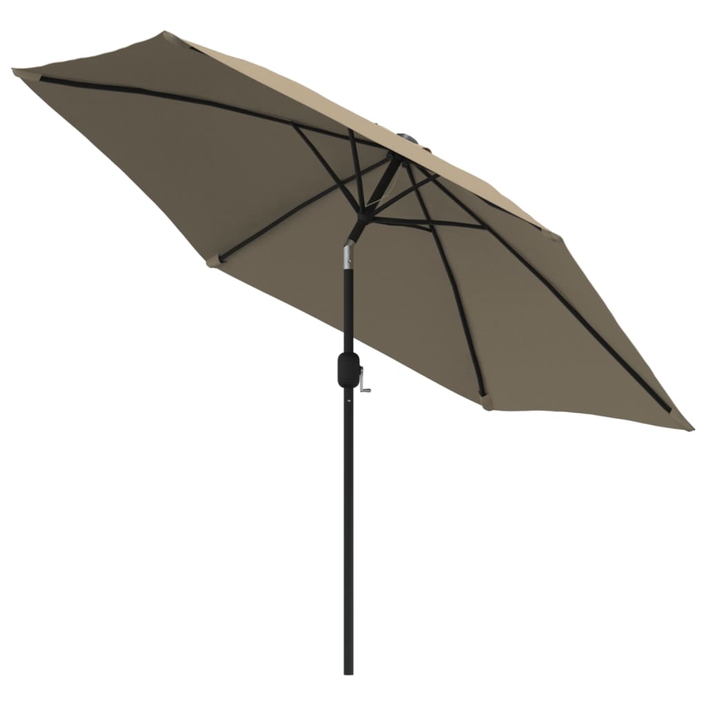 vidaXL udendørs parasol med metalstang 300 cm gråbrun