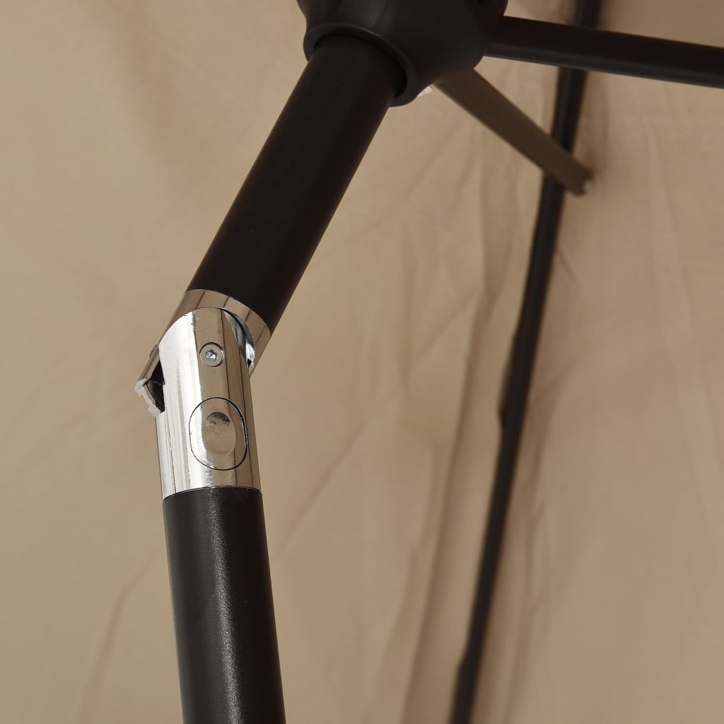 Tópszínű kültéri napernyő fémrúddal, 300 cm átmérőjű 
