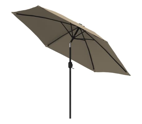 vidaXL udendørs parasol med metalstang 300 cm gråbrun