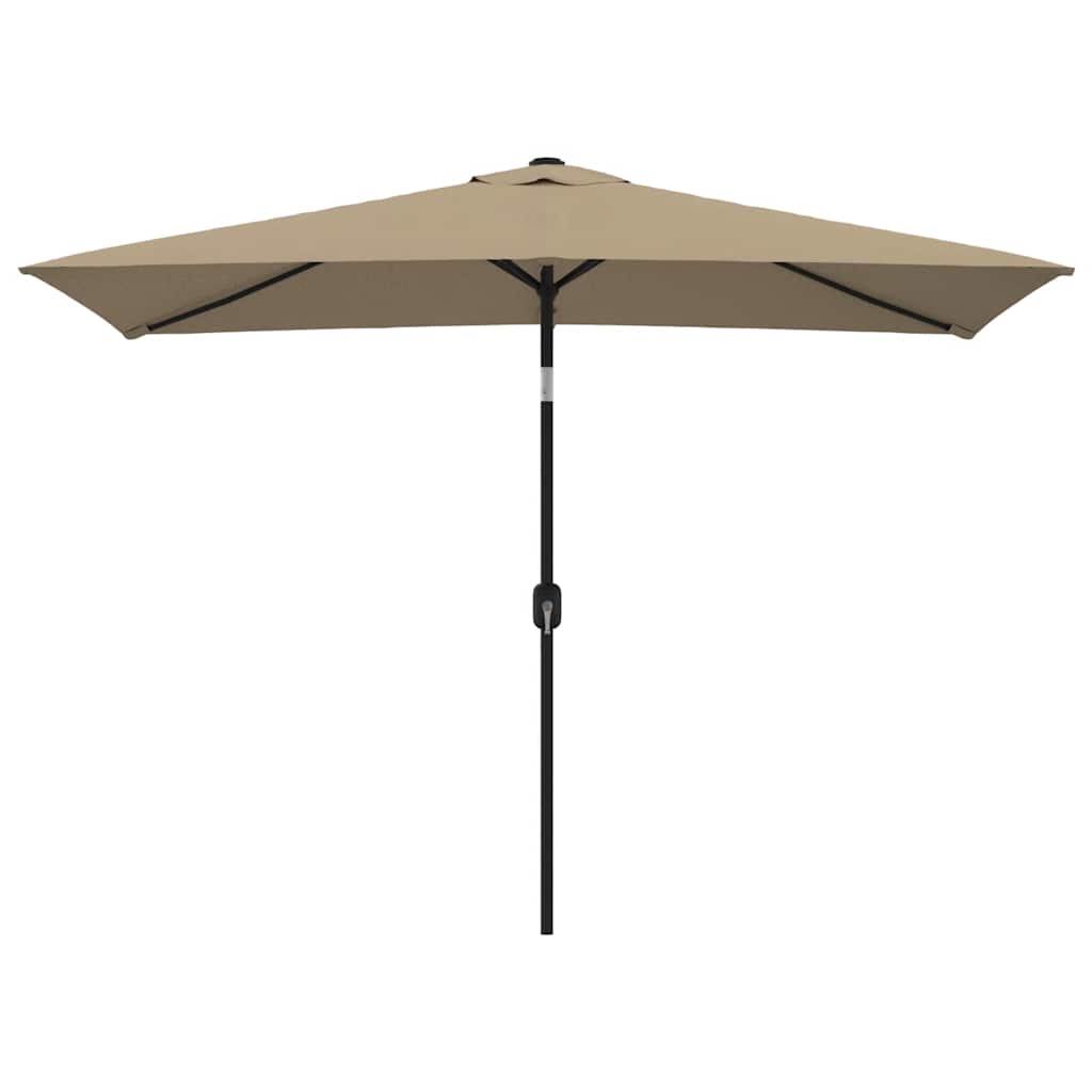 vidaXL ZahradnĂ­ sluneÄŤnĂ­k s kovovou tyÄŤĂ­ 300 x 200 cm taupe