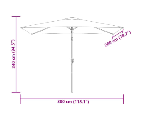 Vidaxl Outdoor Parasol With Metal Pole 300x200 Cm Terracotta Vidaxl Com Au