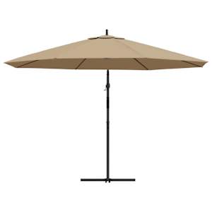 Boční zahradní slunečník s hliníkovou tyčí 350 cm taupe - obrázek 5