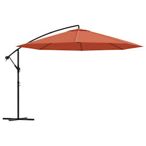 vidaXL konsooldisainiga p&auml;ikesevari, alumiiniumpost, 350 cm, terrakota