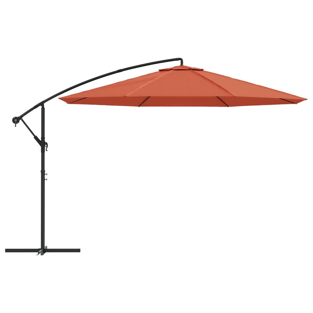 vidaXL Zweefparasol met aluminium paal 350 cm terracottakleurig afbeelding