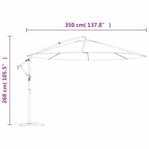 Boční zahradní slunečník s hliníkovou tyčí 350 cm terakotový - obrázek 10