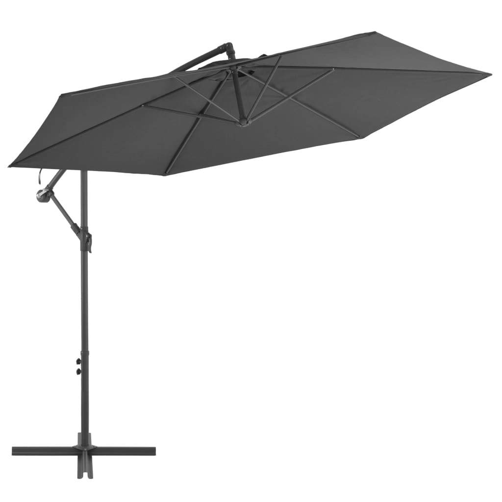 vidaXL Umbrelă în consolă cu stâlp din aluminiu, 300 cm, antracit