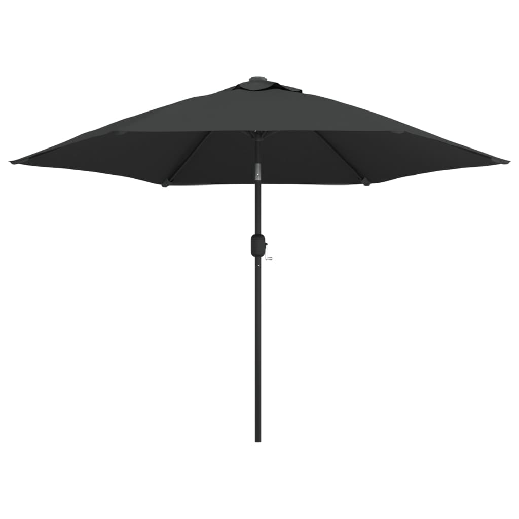 vidaXL Umbrelă de soare exterior cu LED & stâlp de oțel antracit 300cm
