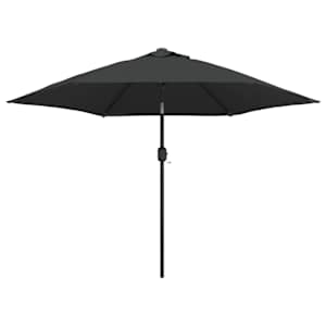 vidaXL p&auml;ikesevari LED-tuledega, teraspostiga, 300 cm, antratsiit