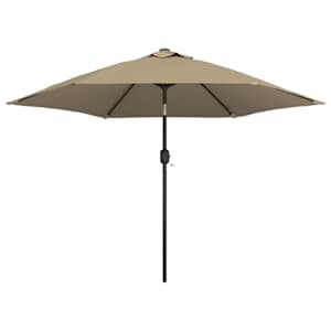 vidaXL p&auml;ikesevari LED tuledega, teraspostiga, 300 cm, pruunikashall