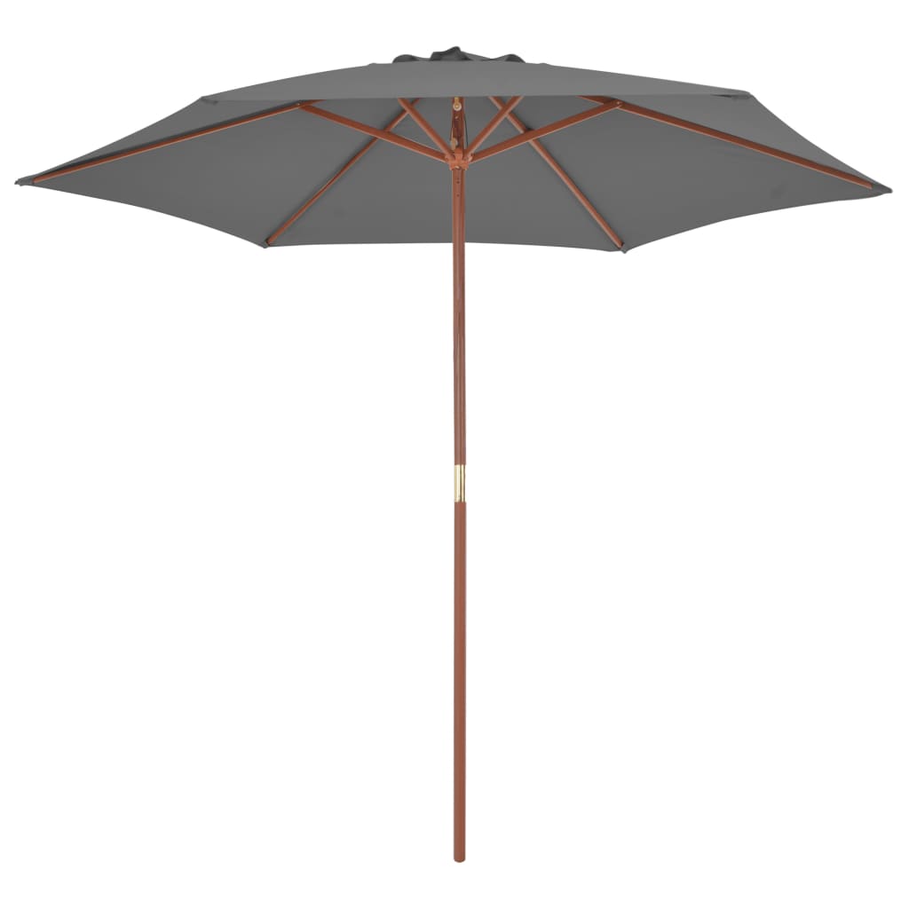 vidaXL Tuinparasol met houten paal 270 cm antraciet