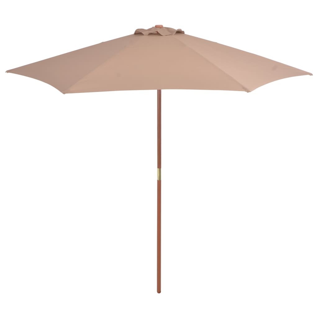 vidaXL Umbrelă de soare de exterior cu stâlp din lemn, taupe, 270 cm vidaXL