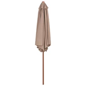 Zahradní slunečník s dřevěnou tyčí 270 cm taupe - obrázek 3