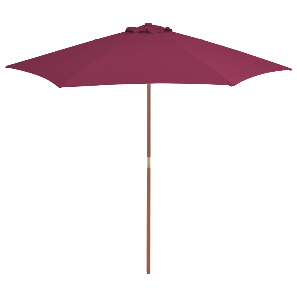 vidaXL Umbrelă de soare de exterior, stâlp lemn, roșu bordo, 270 cm