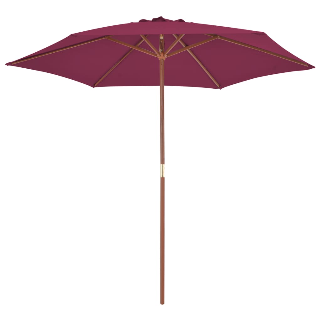 vidaXL Parasol met houten paal 270 cm bordeauxrood afbeelding