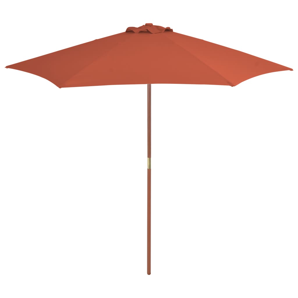 vidaXL Umbrelă de soare de exterior, stâlp din lemn, cărămiziu, 270 cm vidaXL