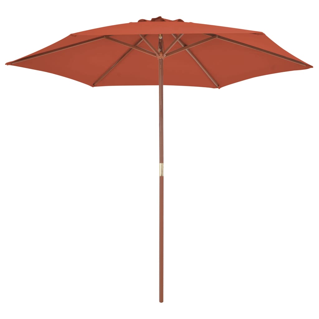 Sonnenschirm mit Holz-Mast 270 cm Terrakotta