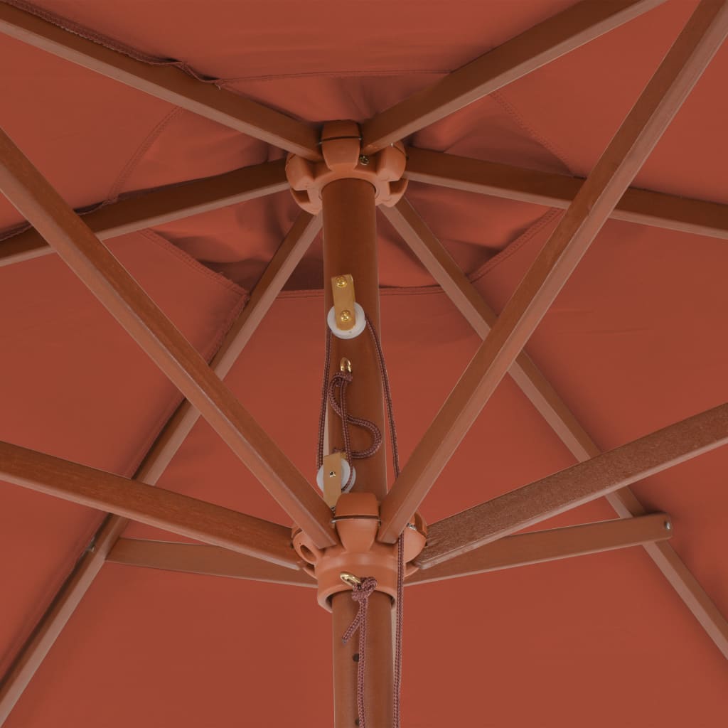 Sonnenschirm mit Holz-Mast 270 cm Terrakotta