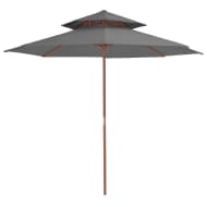 vidaXl Dubbeldekker parasol met houten