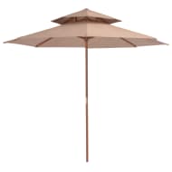 vidaXl Dubbeldekker parasol met houten