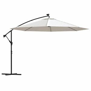 vidaXL konsooldisainiga p&auml;ikesevari LED, metallpost, 350 cm liivakarva