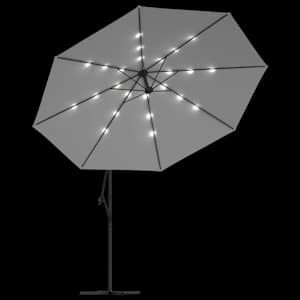 Boční zahradní slunečník s LED a kovovou tyčí 350 cm pískový - obrázek 6