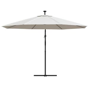 Boční zahradní slunečník s LED a kovovou tyčí 350 cm pískový - obrázek 7
