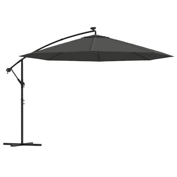 vidaXL konsooldisainiga p&auml;ikesevari LED, metallpost, 350 cm antratsiit